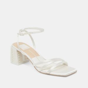 NWT Dolce Vita Ysabel Pearl Satin Block Heels
